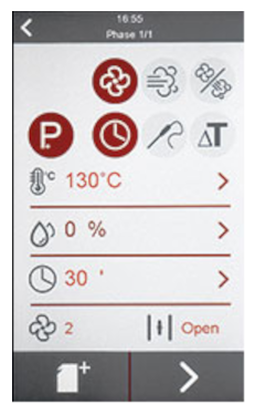 Touchdisplay Manuelles Kochen